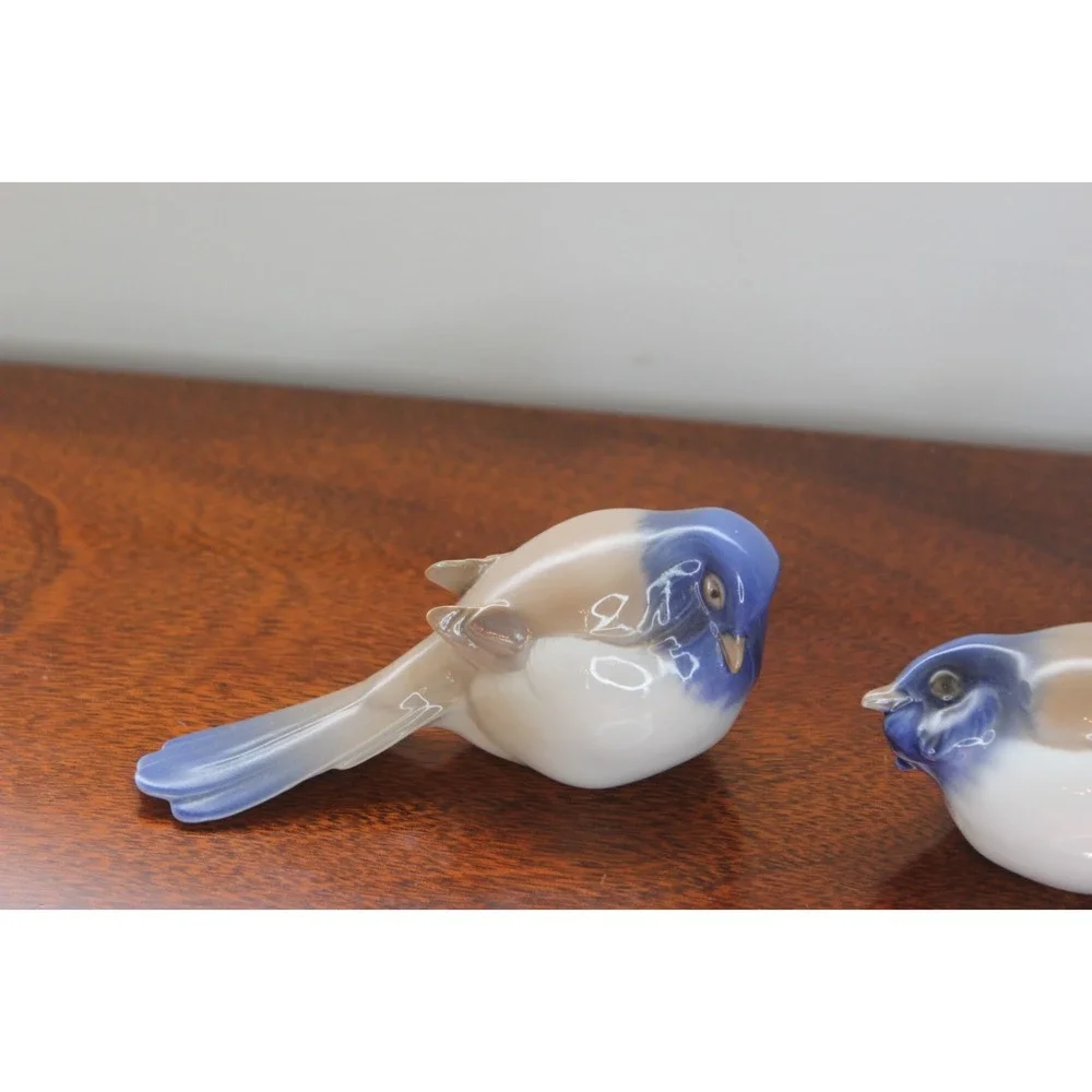 A pair‎ of Vintage Bing & Grodahi Porcelain titmouse Figurines